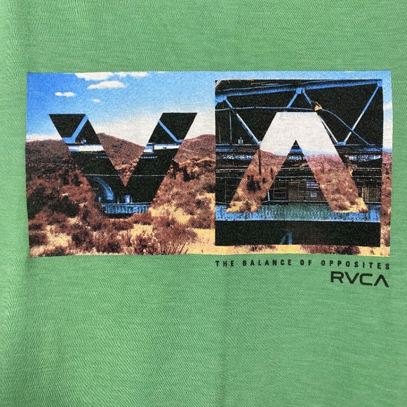 Used RVCA T-shirt green LARGE - Picture 2 of 5
